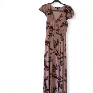 One Clothing Pink Floral Maxi Dress Boho Indie